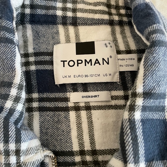 Top man overshirt zip up flannel - Picture 2 of 2